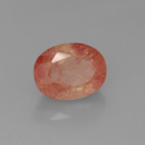 Labradorita Andesina Rojo naranja natural de 2.07 ct, Transparente, Transparente / Translúcido