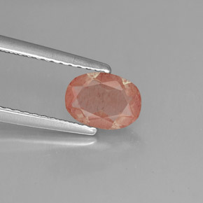 Andesina labradorita rojo natural de 0,68 ct, transparente, transparente / translúcido