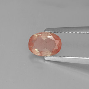Andesina labradorita rojo natural de 0,68 ct, transparente, transparente / translúcido