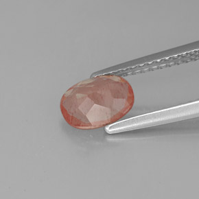 Andesina labradorita rojo natural de 0,68 ct, transparente, transparente / translúcido
