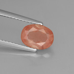 Andesina labradorita rojo natural de 1,30 ct, transparente, transparente / translúcido