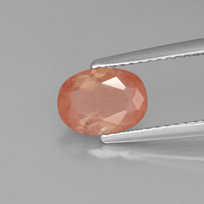 Andesina labradorita rojo natural de 1,30 ct, transparente, transparente / translúcido