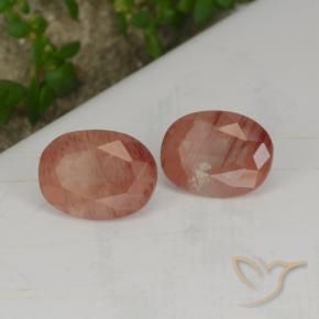Gemas de Labradorita Andesina Naranja rojizo pálido natural de 2.70 ct, Ovalada, Translúcido