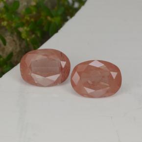 Gemas de andesina labradorita rojo natural de 2,77 ct, corte óvalo, translúcido