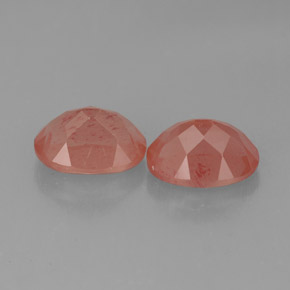 Gemas de Labradorita Andesina Rojo naranja natural de  ct, Corte Óvalo, Translúcido