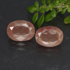 Gemas de andesina labradorita rojo natural de 2,52 ct, corte óvalo, translúcido