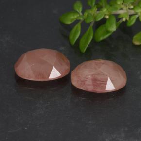 Gemas de andesina labradorita rojo natural de 2,52 ct, corte óvalo, translúcido