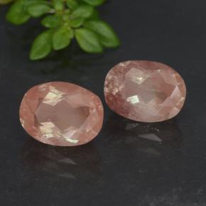 Gemas de Labradorita Andesina Rosado pomelo natural de 2.90 ct, Corte Óvalo, Translúcido