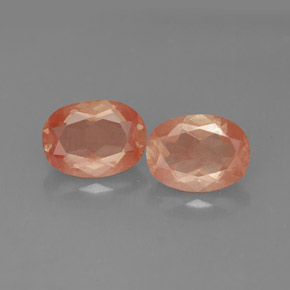 Gemas de andesina labradorita rojo natural de  ct, corte óvalo, transparente