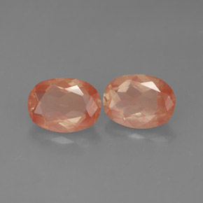 Gemas de andesina labradorita rojo natural de  ct, corte óvalo, transparente
