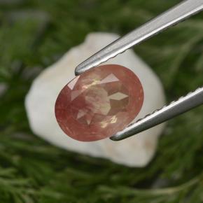 Andesina labradorita rojo natural de 1,29 ct, corte óvalo, VVS-VS