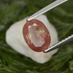 Andesina labradorita rojo natural de 1,29 ct, corte óvalo, VVS-VS