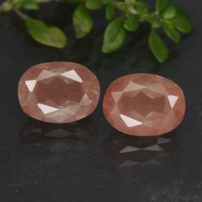Gemas de andesina labradorita rojo natural de 2,81 ct, corte óvalo, translúcido