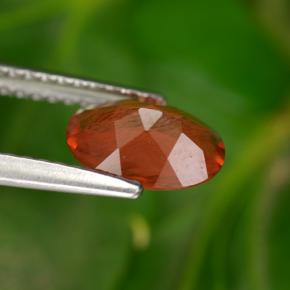 Andesina labradorita rojo miel natural de 0,85 ct, corte óvalo, VS