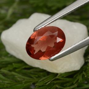 Andesina labradorita rojo natural de 0,80 ct, corte óvalo, VS