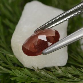 Andesina labradorita rojo natural de 0,80 ct, corte óvalo, VS