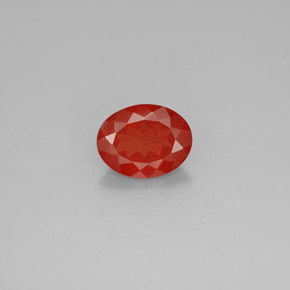 Labradorita Andesina Rojo naranja natural de 1.47 ct, Corte Óvalo, VS-SI