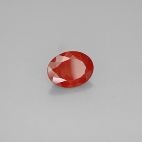 Labradorita Andesina Rojo naranja natural de 1.47 ct, Corte Óvalo, VS-SI