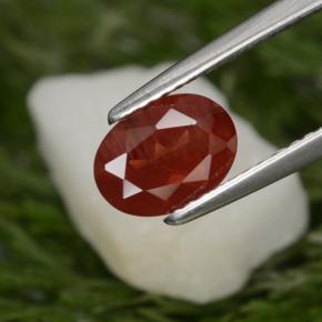Andesina labradorita rojo natural de 0,98 ct, corte óvalo, SI