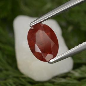 Andesina labradorita rojo natural de 0,98 ct, corte óvalo, SI
