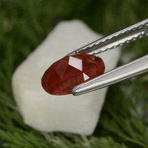 Andesina labradorita rojo natural de 0,98 ct, corte óvalo, SI