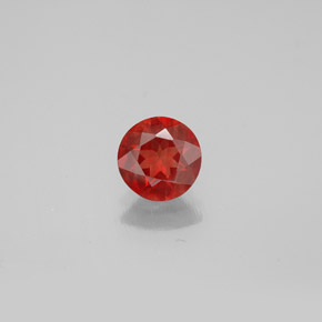 Andesina labradorita rojo natural de 0,64 ct, corte redondo, VVS-VS