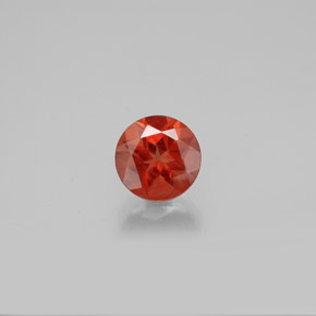 Andesina labradorita naranja natural de 0,73 ct, corte redondo, VVS-VS
