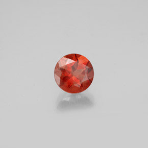 Andesina labradorita naranja natural de 0,73 ct, corte redondo, VVS-VS