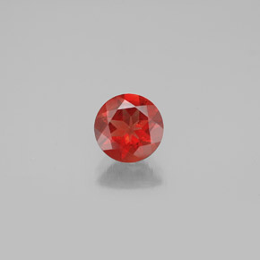 Andesina labradorita naranja natural de 0,64 ct, corte redondo, VVS-VS