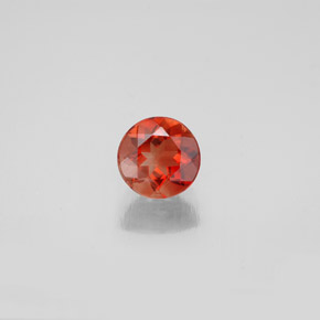 Andesina labradorita naranja natural de 0,71 ct, corte redondo, VVS-VS