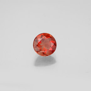 Andesina labradorita naranja natural de 0,71 ct, corte redondo, VVS-VS