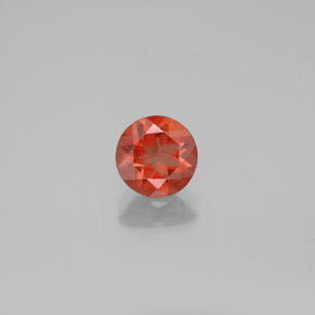 Andesina labradorita naranja natural de 0,65 ct, corte redondo, VS