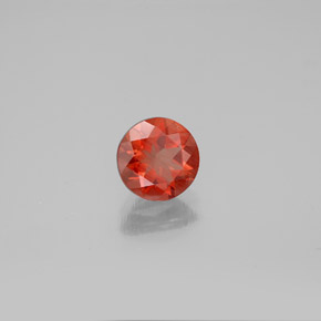 Andesina labradorita naranja natural de 0,65 ct, corte redondo, VS