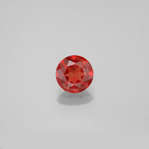 Andesina labradorita naranja natural de 0,61 ct, corte redondo, VS
