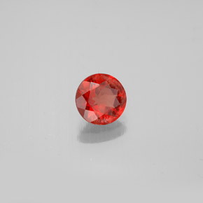 Andesina labradorita naranja natural de 0,61 ct, corte redondo, VS