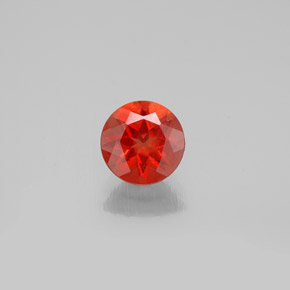 Labradorita Andesina Naranja miel natural de 0.69 ct, Corte Redondo, VVS-VS