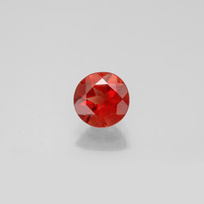 Andesina labradorita naranja natural de 0,61 ct, corte redondo, VVS-VS