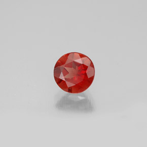 Andesina labradorita naranja natural de 0,61 ct, corte redondo, VVS-VS