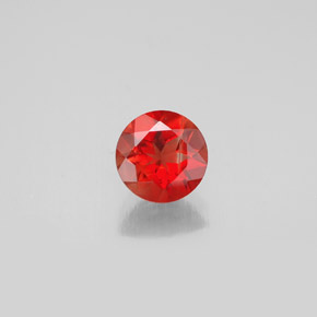 Andesina labradorita naranja natural de 0,65 ct, corte redondo, VS