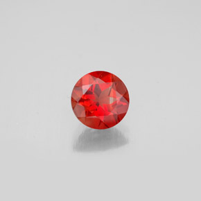 Andesina labradorita naranja natural de 0,65 ct, corte redondo, VS