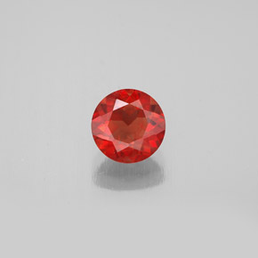 Andesina labradorita naranja natural de 0,76 ct, corte redondo, VS