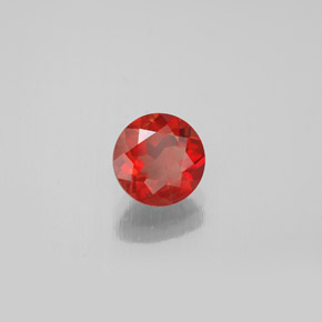 Andesina labradorita naranja natural de 0,76 ct, corte redondo, VS