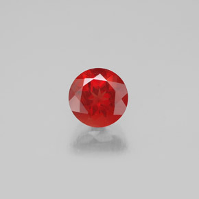 Andesina labradorita naranja natural de 0,69 ct, corte redondo, VVS-VS