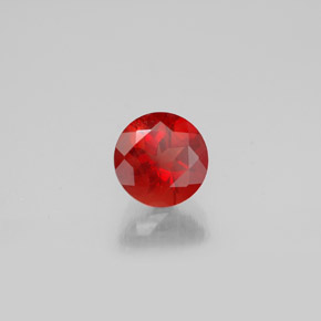 Andesina labradorita naranja natural de 0,69 ct, corte redondo, VVS-VS