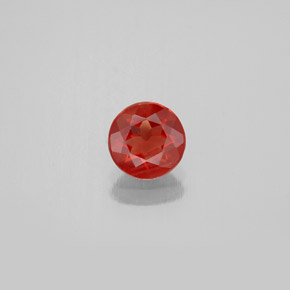 Andesina labradorita naranja natural de 0,57 ct, corte redondo, VS