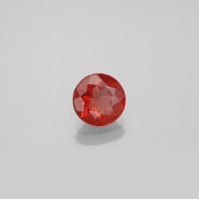 Andesina labradorita naranja natural de 0,57 ct, corte redondo, VS