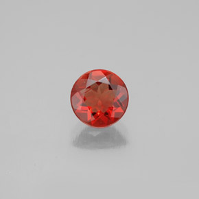 Andesina labradorita naranja natural de 0,65 ct, corte redondo, VS