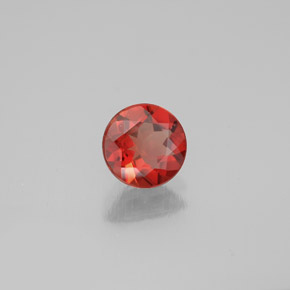 Andesina labradorita naranja natural de 0,65 ct, corte redondo, VS
