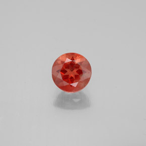 Andesina labradorita naranja natural de 0,65 ct, corte redondo, VS