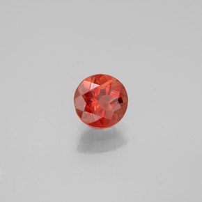 Andesina labradorita naranja natural de 0,65 ct, corte redondo, VS